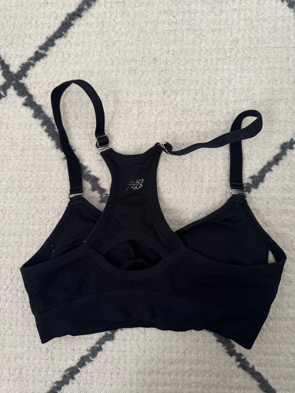 New Balance Black Racerback Support Bra - Picture 2 of 2